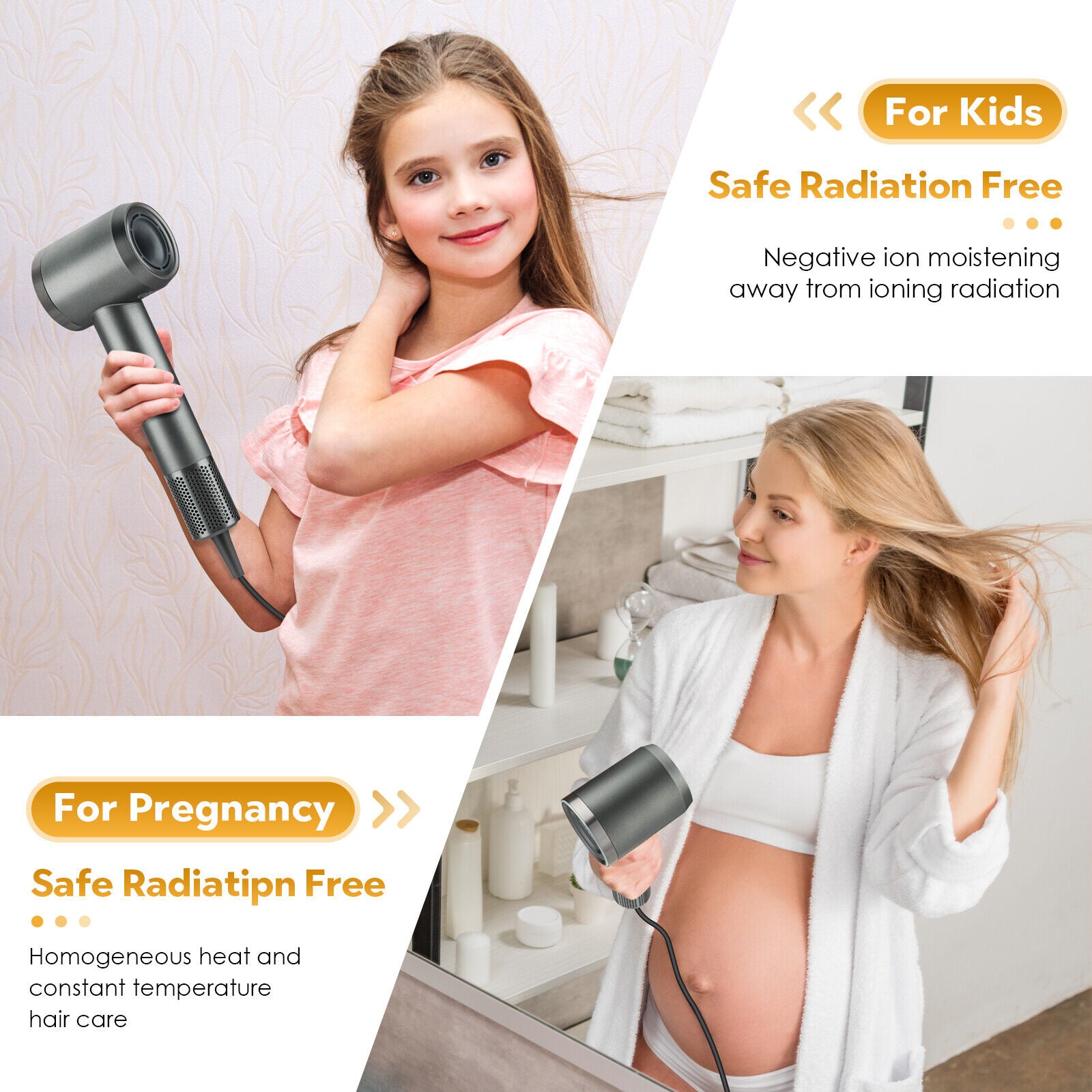 Vivid Professional Brushless, Portable Blow Dryer Fast Drying For Salon